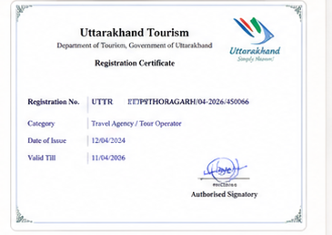 Uttarakhand Tourism — registration certificate